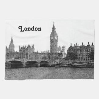 Paño De Cocina Londres Inglaterra Reino Unido Skyline Etched