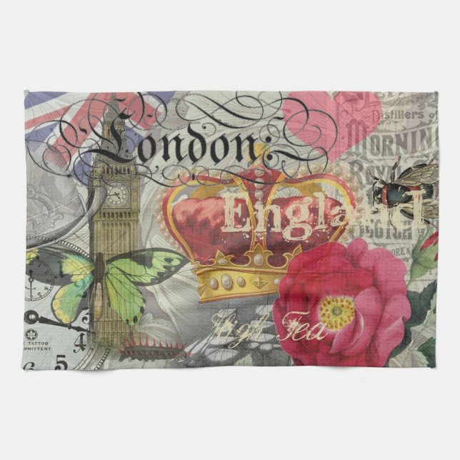 Paño De Cocina Londres Inglaterra Viaje Viaje Arte Viejo Europa (Horizontal)