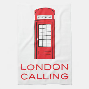 Paño De Cocina Londres que llama la cabina de teléfono