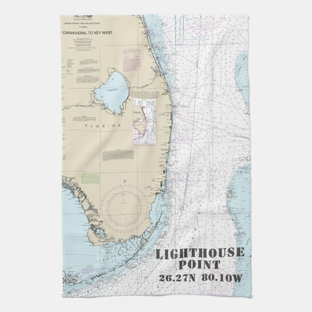 Paño De Cocina Longitud de latitud auténtica de Florida (Vertical)