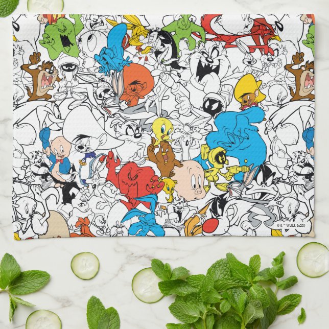Paño De Cocina LOONEY TUNES™ Color Pop Pattern (Doblado)