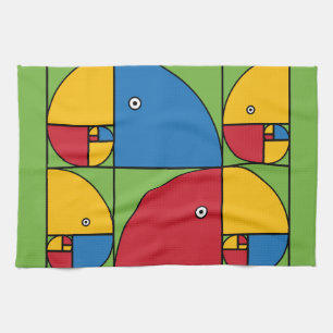 Paño De Cocina Loros de Fibonacci