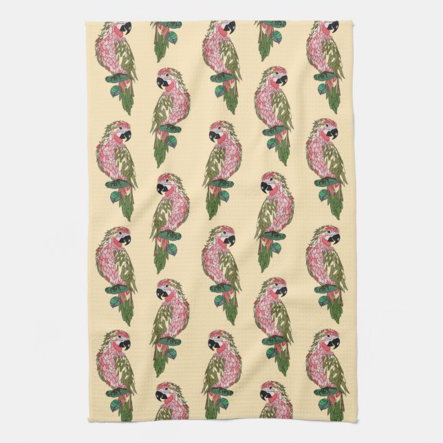 Paño De Cocina Loros del estilo de Zentangle (Vertical)