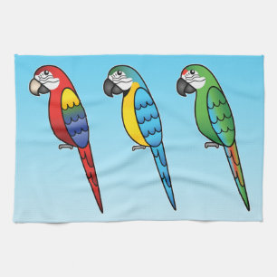 Paño De Cocina Loros Guacamayos de Dibujos Animados Lindos