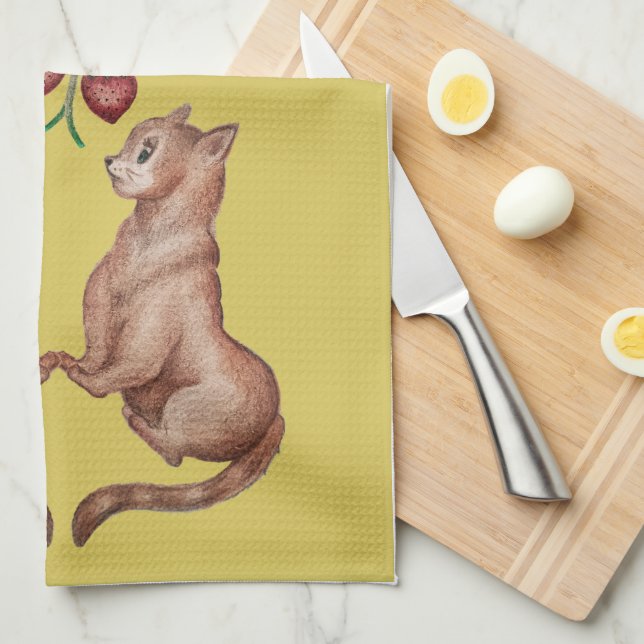 Paño De Cocina Los amantes de frutillas  (Doblado Cuarto)