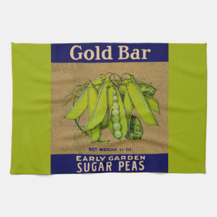 Paño De Cocina Los azúcares Gold Bar de los años 1930 pueden etiq