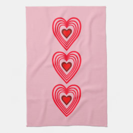 Paño De Cocina Los corazones rosados rojos borgoñosos aman a Marl