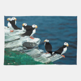 Paño De Cocina Los frailecillos de Alaska emplumaron pájaros