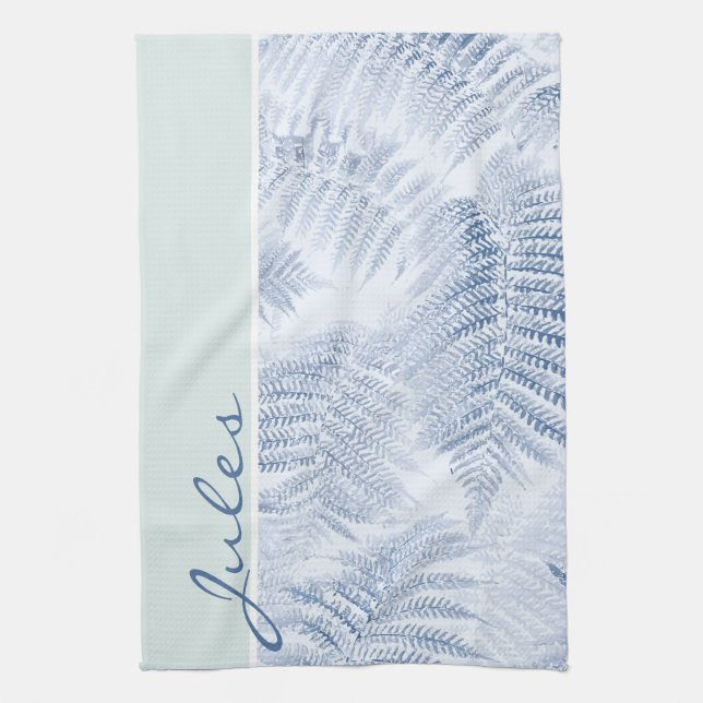 Paño De Cocina Los helados azules de Serene exuberantes en verde (Vertical)