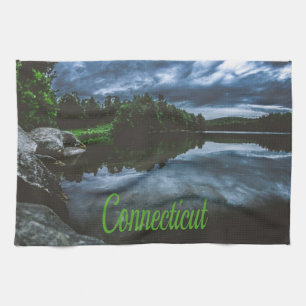 Paño De Cocina Los hermosos árboles del lago de Connecticut