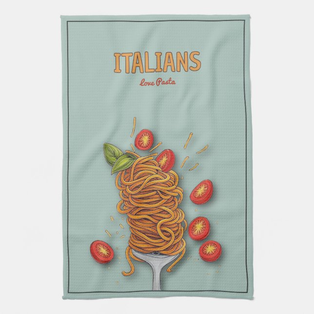 Paño De Cocina Los italianos aman la pasta (Vertical)