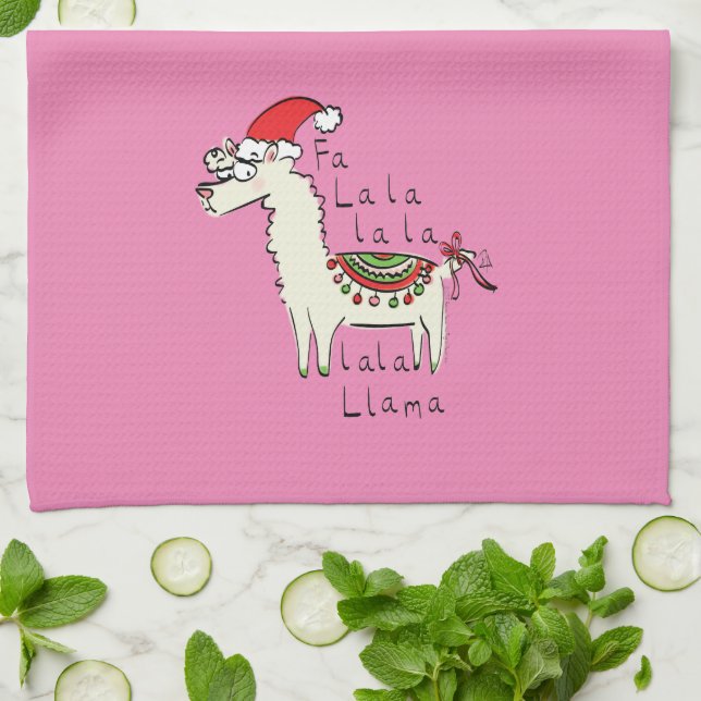 Paño De Cocina Los niños de los Navidades de Llama son graciosos (Doblado)