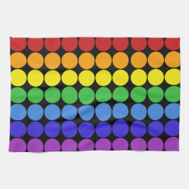 Paño De Cocina Los puntos de arco iris coloridos sobre el negro