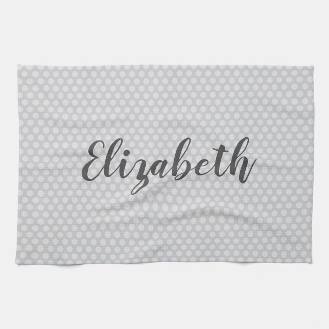 Paño De Cocina Los puntos de polka gris están de moda (Horizontal)