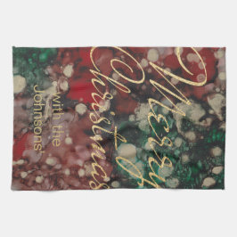 Paño De Cocina Los rojos Verdes Golds personalizan la cocina