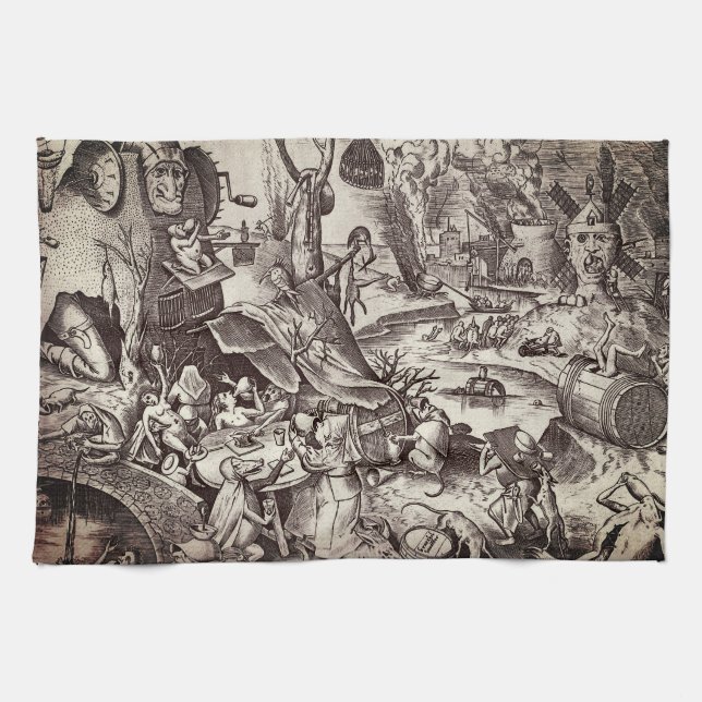 Paño De Cocina Los siete pecados mortales - glotonería (Horizontal)