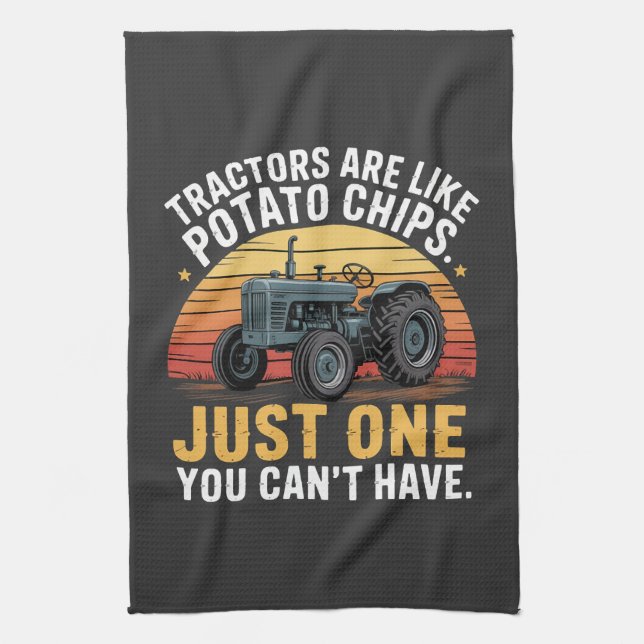 Paño De Cocina Los tractores son como papas fritas (Vertical)
