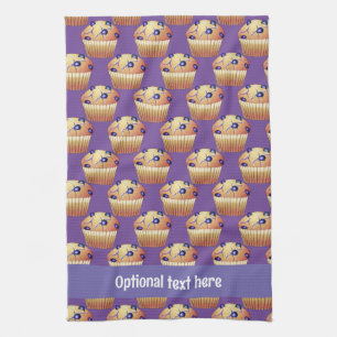 Paño De Cocina Lote de muffins de arándano azul con texto propio