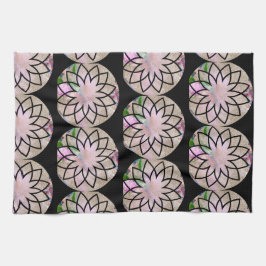 Paño De Cocina Lotus Blossom Floral Springtime en rosa pastel