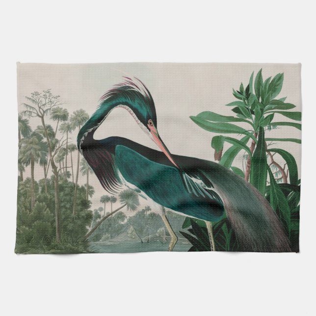 Paño De Cocina Louisiana Heron Birds of America Audubon Print (Horizontal)