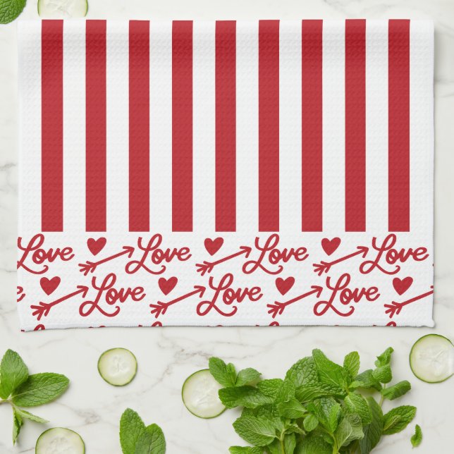 Paño De Cocina Love Arrows And Hearts (Doblado)