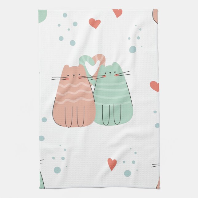 Paño De Cocina Love Cats    DesignGeschirrtuch (Vertical)