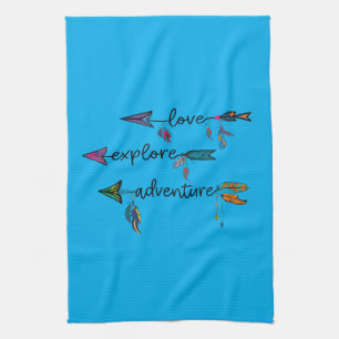 Paño De Cocina Love Explore Adventure Arrow Tribal Boho Design
