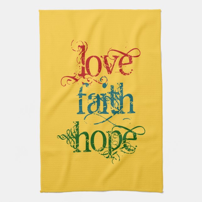 PAÑO DE COCINA LOVE FAITH HOPE (Vertical)