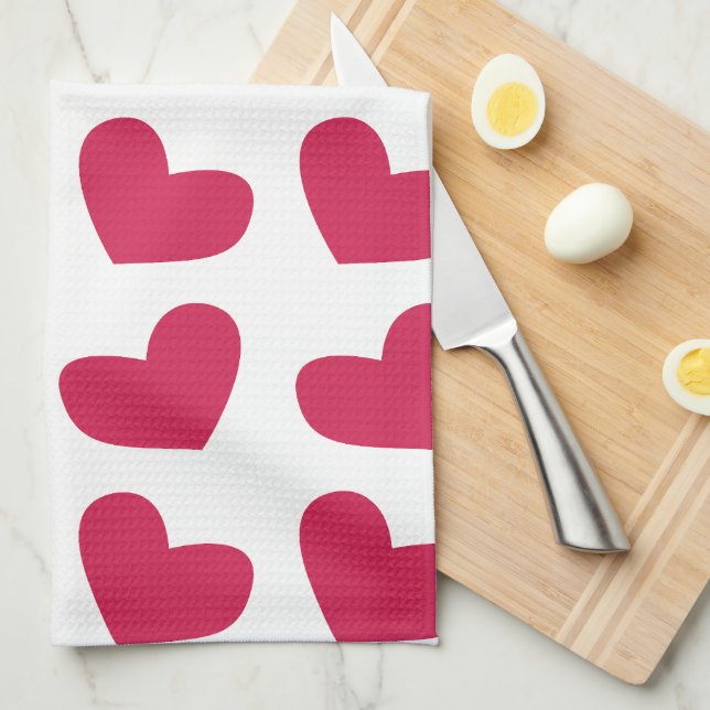 Paño De Cocina Love Pink Love Heart (Doblado Cuarto)