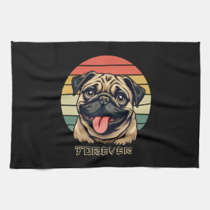 Paño De Cocina Love Pug Forever - Cute Pug Lover Design