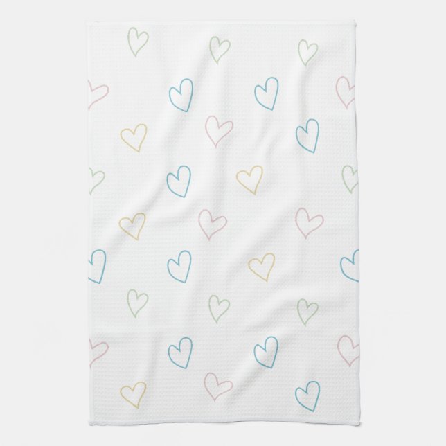 Paño De Cocina Lovely hearts pattern - Shower Curtain - Large (Vertical)