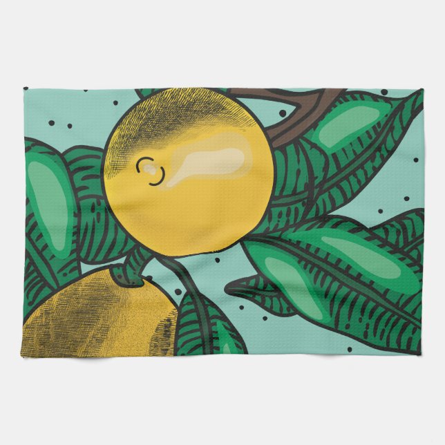Paño De Cocina Lovely Lemons Oven Mitt and Pot Holders (Horizontal)