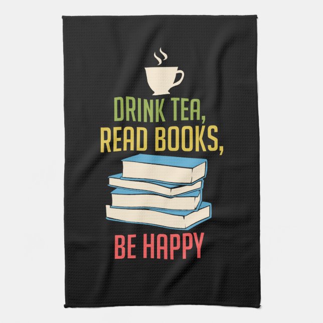 Paño De Cocina Lover del libro - Tea Books Happy (Vertical)