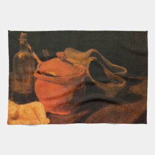 Paño De Cocina Loza, botella y zuecos por Vincent van Gogh