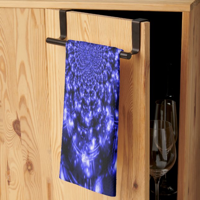 Paño De Cocina Luces Azules Brillantes (Pliegue de tercios)