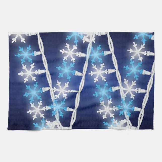 Paño De Cocina Luces de Copo de Nieve (Horizontal)