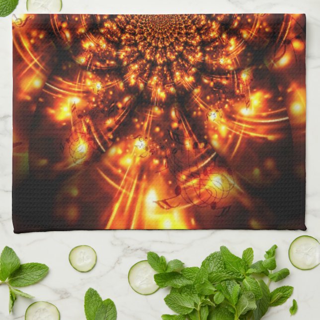 Paño De Cocina Luces Doradas Brillantes (Doblado)