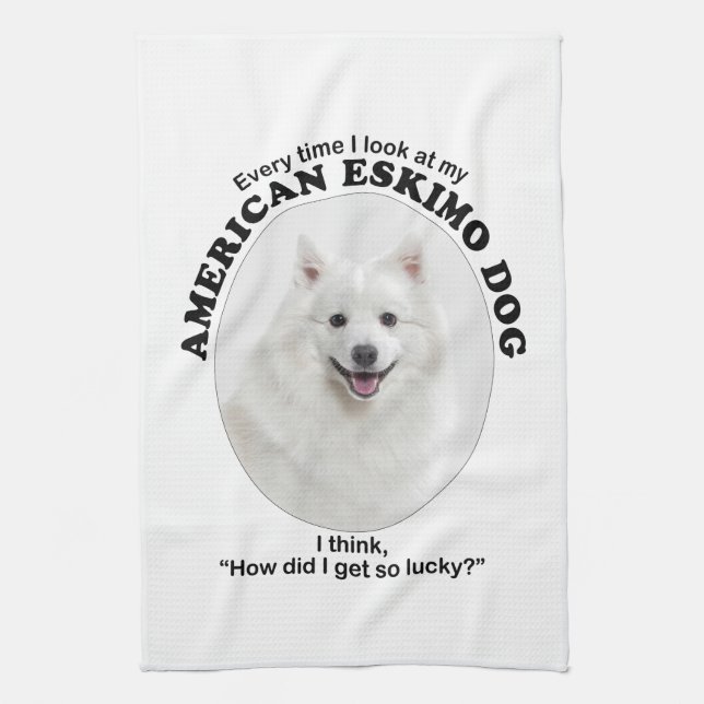 Paño De Cocina Lucky American Eskimo Dog (Vertical)