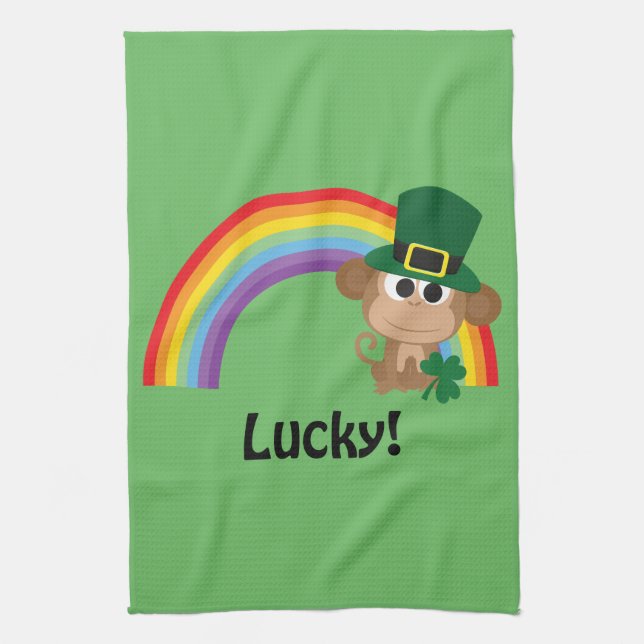 Paño De Cocina Lucky Monkey Leprechaun (Vertical)
