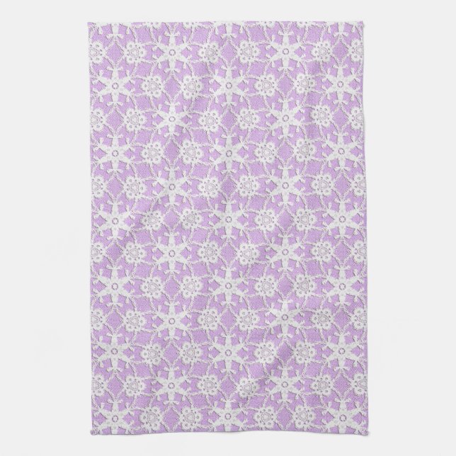 Paño De Cocina Lugar antiguo - blanco y lavanda (Vertical)