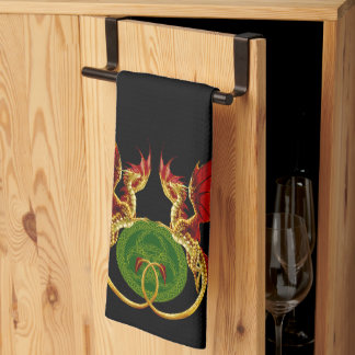 Paño De Cocina Luna Creciente Celta Y Dragones