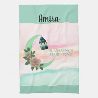 Paño De Cocina Luna creciente de Ramadán en acuarela – Personaliz