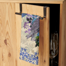 Paño De Cocina Luna de búho azul púrpura