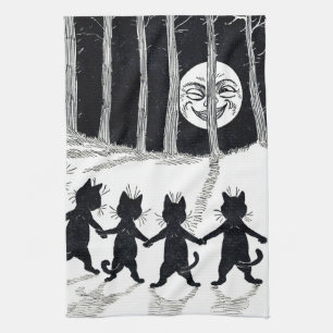 Paño De Cocina Luna Llena y gatos, Louis Wain