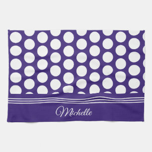 Paño De Cocina Lunares en violeta ultra