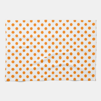 Paño De Cocina Lunares - naranja en blanco