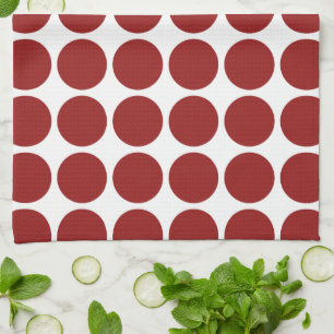 Paño De Cocina Lunares rojos sobre blanco