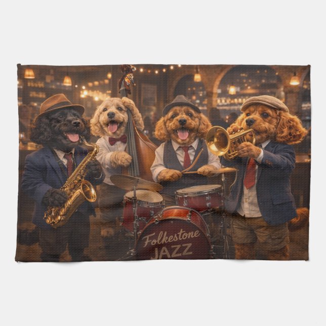 Paño De Cocina Luxury Cockapoo Jazz Band  Imprimir (Horizontal)