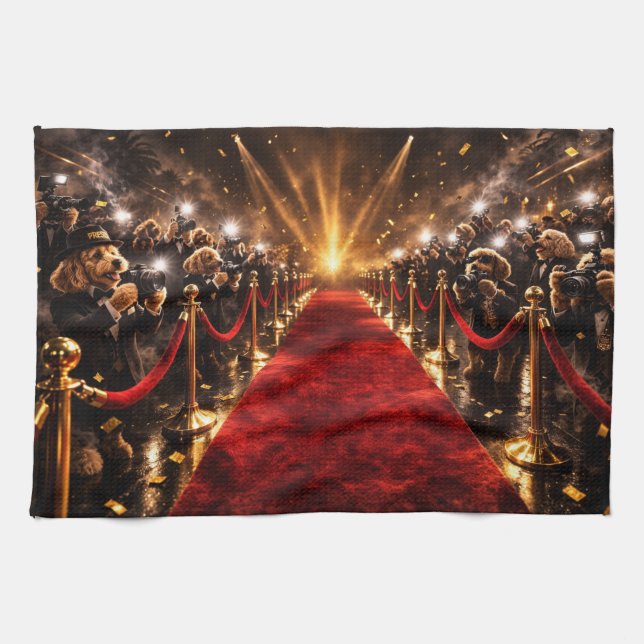 Paño De Cocina Luxury Cockapoo Red Carpet  (Horizontal)