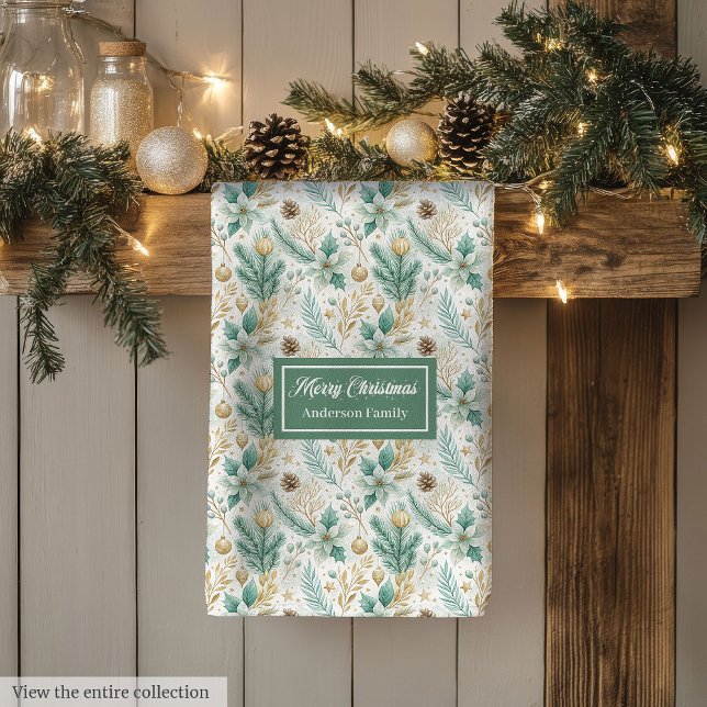 Paño De Cocina Luxury Kitchen Towel White Poinsettia Holiday (Luxury Kitchen Towel White Poinsettia Holiday)